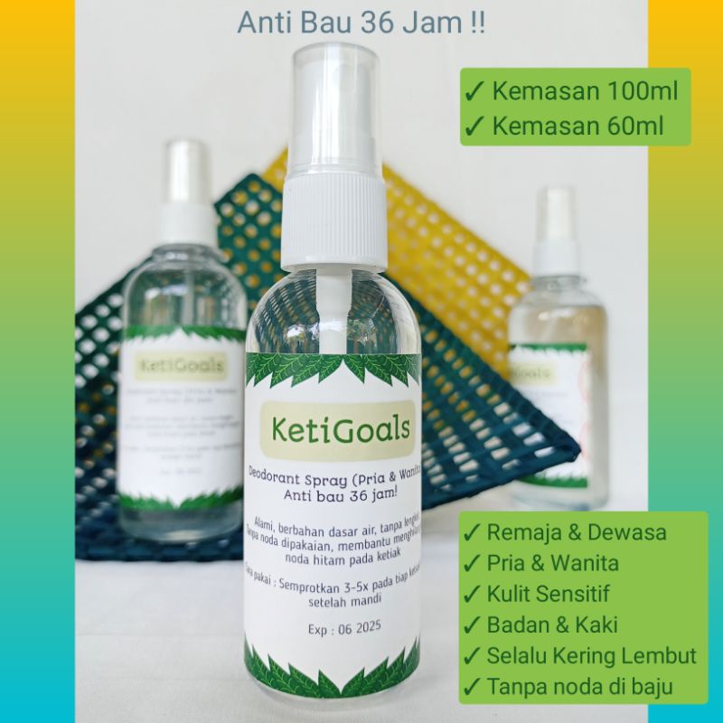 KetiGoals Deodorant Spray 60/100ml Keti Goals obat ketiak