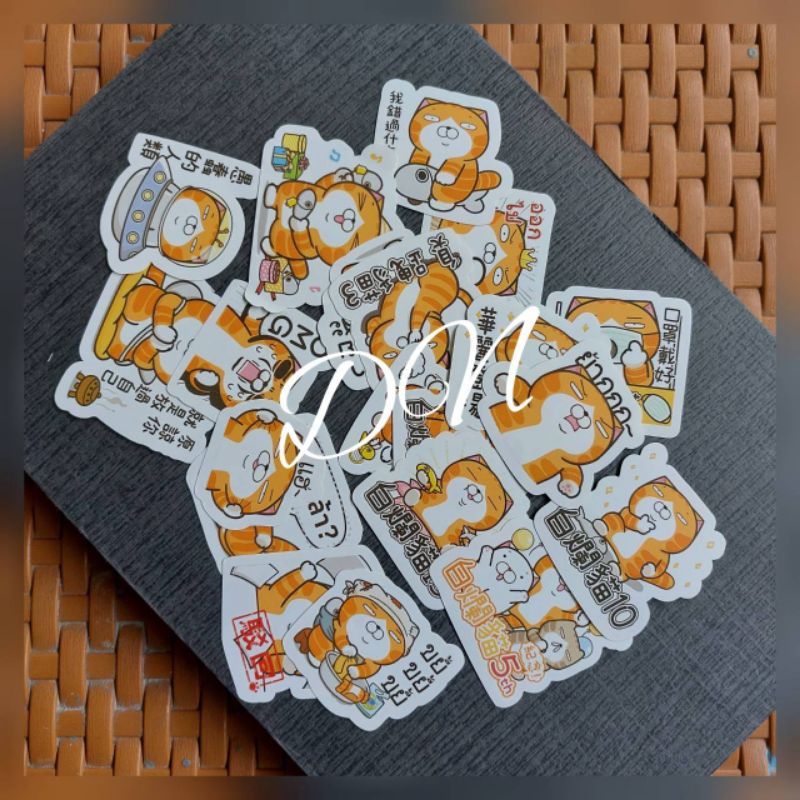 

Stiker kertas gambar lan lan cat 20pcs sticker kertas glossy karakter line kucing lan lan