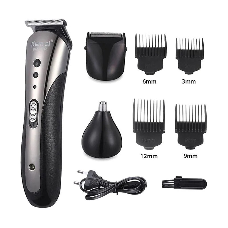 BEAUTY JAYA - COD - KEMEI KM 1419 / km 1407 3 in 1 Hair Clipper Rechargeable - Alat Cukur Rambut Elektrik Kumis JengBulu Hidung