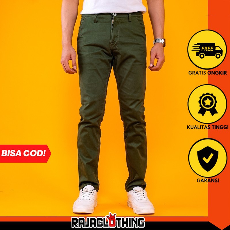 RCL - CELANA CHINO SKINY PANJANG ORIGINAL HIJAU S.M.L.XL 27 s/d 34