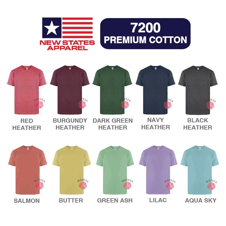 Kaos Polos Combed 24s - NSA Premium Cotton 7200 - XXL - WARNA HEATHER - GROSIR