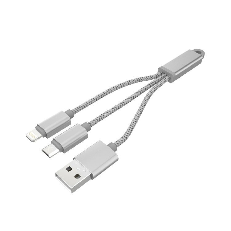 Kabel Charger USB 2 In 1 Micro &amp; Lightning  LC89 Kabel Casan Micro / Lightning/ CABLE LDNIO 2 IN 1 L