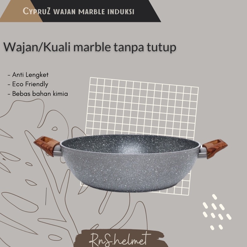 Cypruz Kuali marble tanpa tutup/wajan kuali Cypruz/wajan marble/wajan induksi