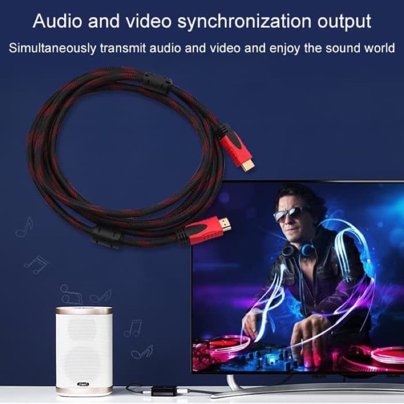 KABEL HDMI NYLON 3 METER AUDIO DAN VIDEO KABEL NYLON BRAIDED NET HDMI 3METER PROMO SEN