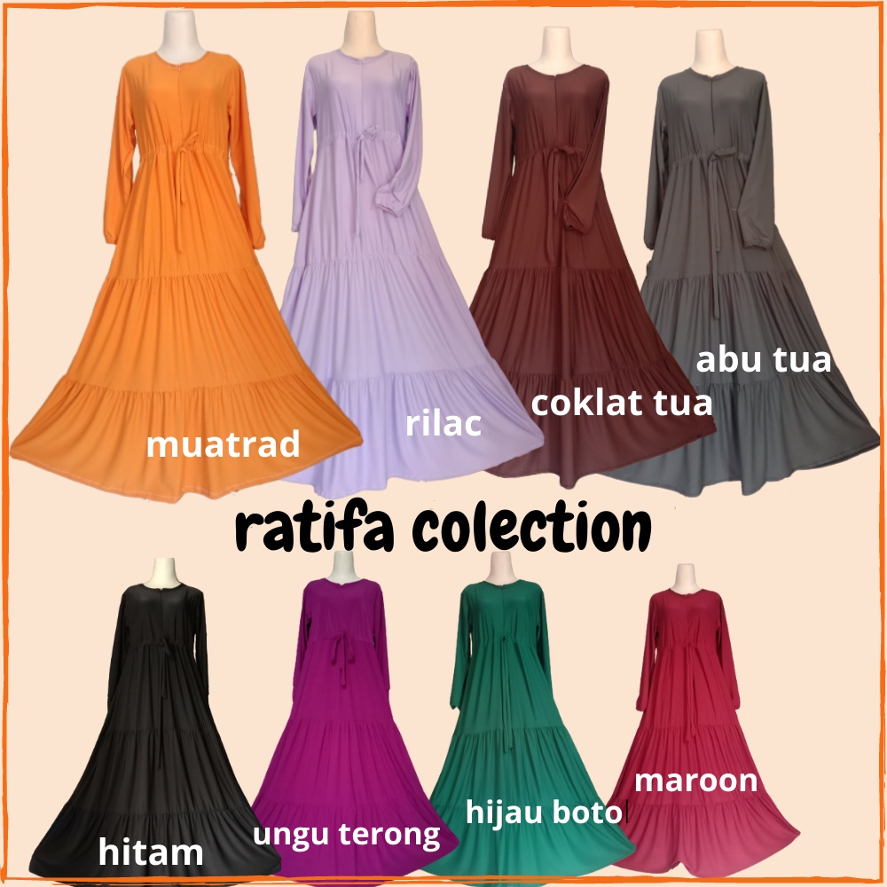 Gamis Jersey umpak Susun 3 rempel susun gamis muslimah terbaru||ratifa collection