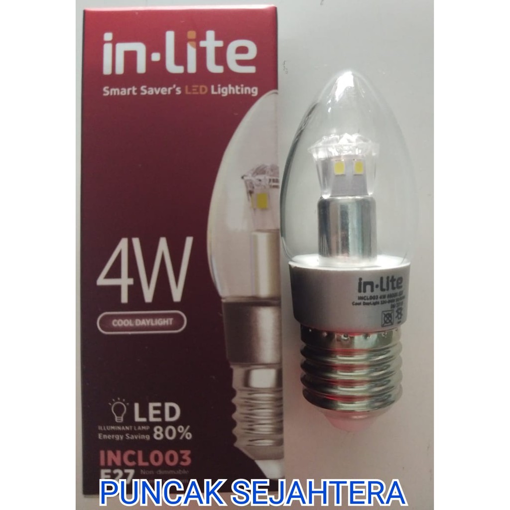 Lampu LED Candle Inlite 4w Drat Normal E27 INCL005-4W