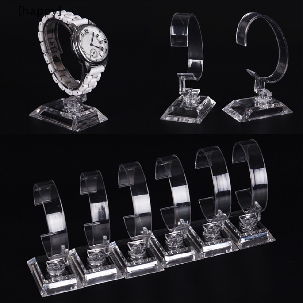 2pcs Stand Holder Display Perhiasan Gelang &amp; Jam Tangan, Bahan Akrilik, Dapat Dicopot