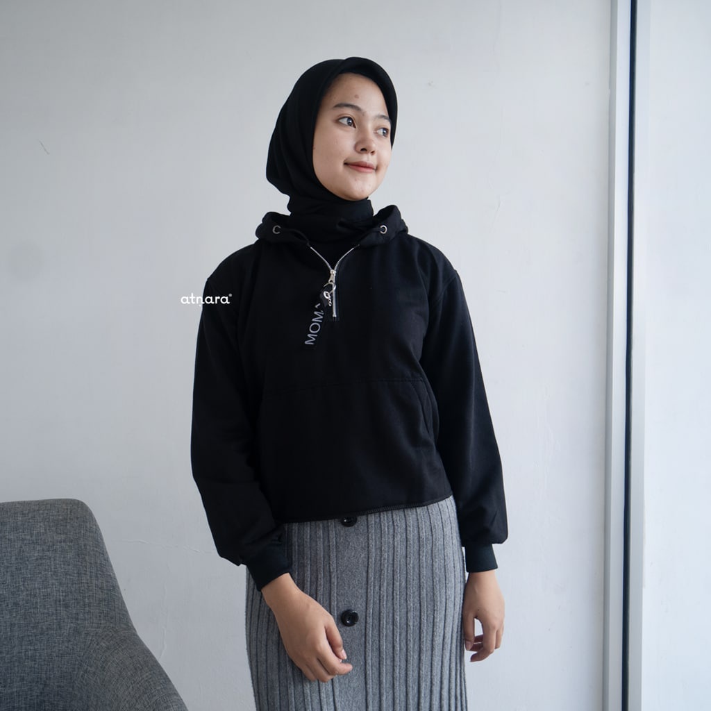 Nara Grosir - Moma Crop l Sweater Hodie Wanita