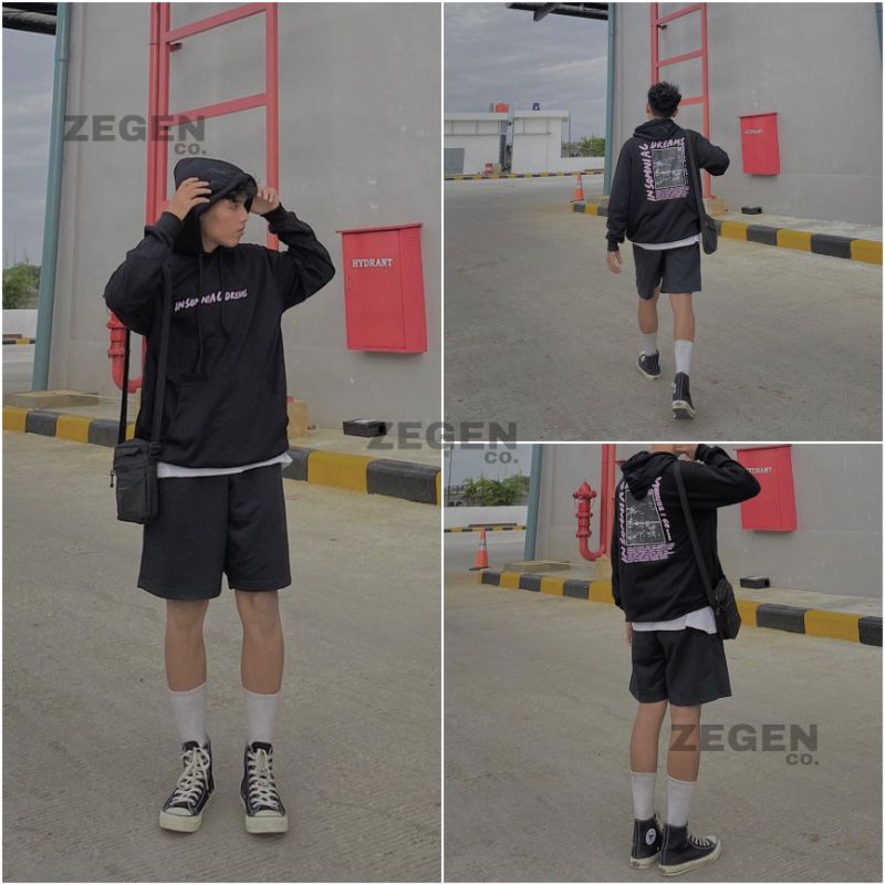 HOODIE HM HNM INSOMNIAC DREAMS BLACK - JAKET HOODIE PRIA