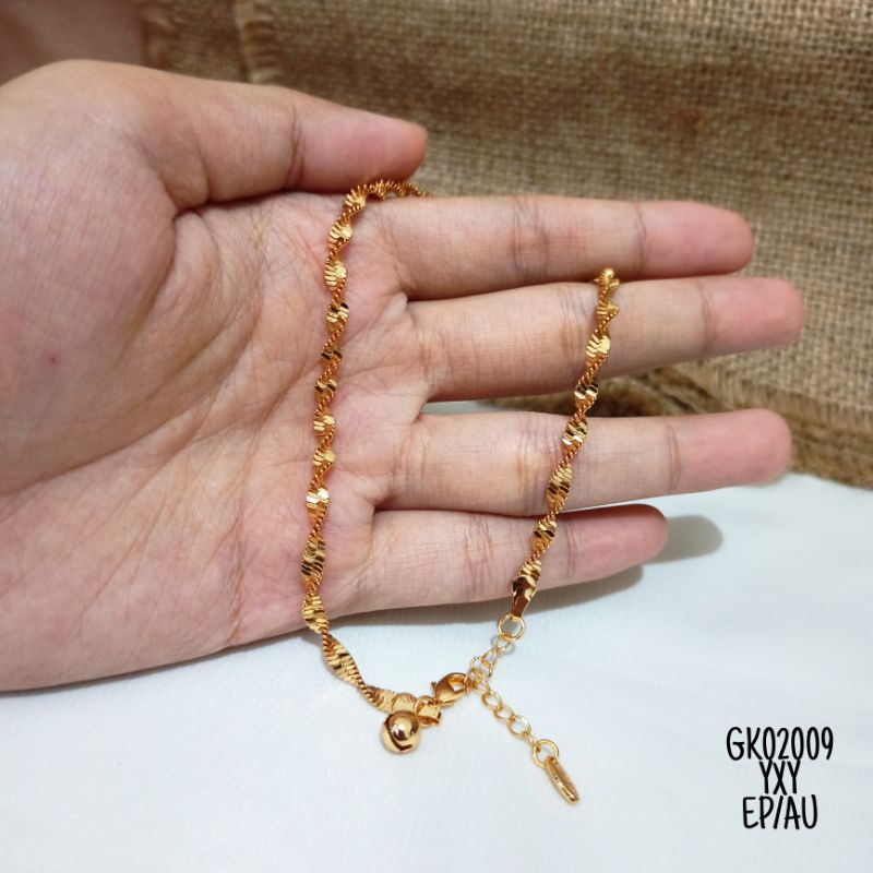 Gelang Kaki Yaxiya rantai Borsalino Gold GK02009