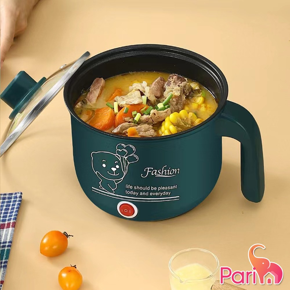 PARIM Panci Penggorengan / Panci listrik Panci Rice Cooker Multifungsi Warna Hijau 0.8Liter  PR-801