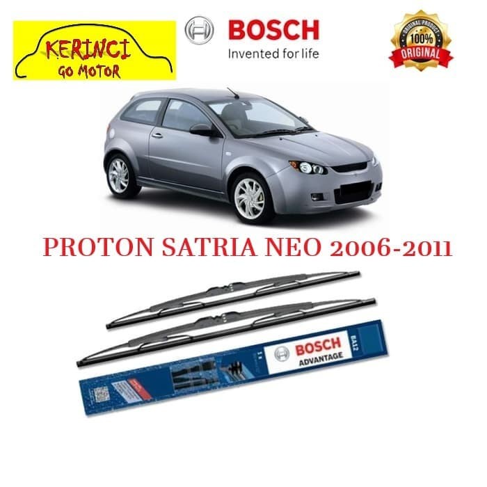 WIPER PROTON SATRIA NEO 2006-2011 BOSCH ADVANTAGE 20&quot; &amp; 17&quot; SEPASANG