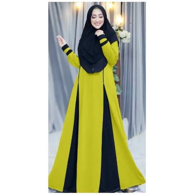GAMIS BANDUNG - [COD] Hanna Syari Set Khimar / Gamis Jumbo / Baju Gamis Syari Set Khimar / Baju Gami