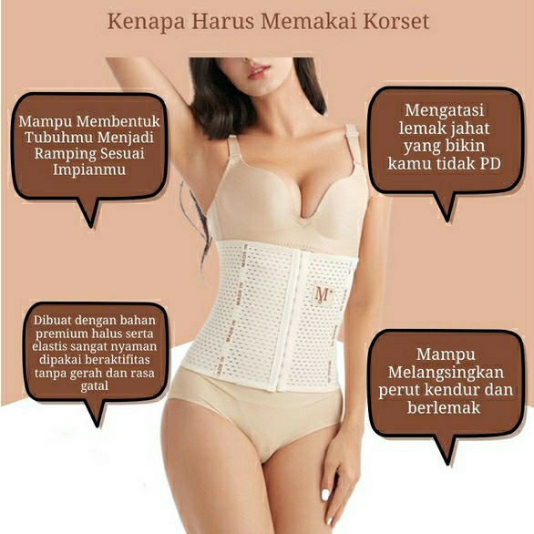 KORSET STAGEN M+ PENGECIL PERUT HOOK WAIST TRAINER 6 BARIS PENGAIT NEW