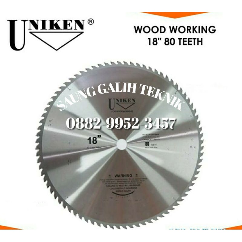 UNIKEN-TCT Saw Blade 18" (450mm) 80TR /Mata Gergaji Kayu/Mata Circle