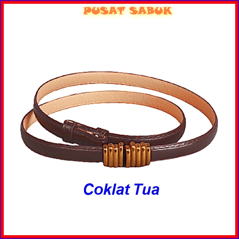 Gesper Tali Belt Sabuk Ikat Pinggang Kulit Kecil Wanita Kekinian Baru Import Grosir Obi Fashion Aksesoris Murah cewek Mewah Ban praktis model adjustable pesta korea kepang elastis Cantik Ramping Hitam Putih ibu karet mini