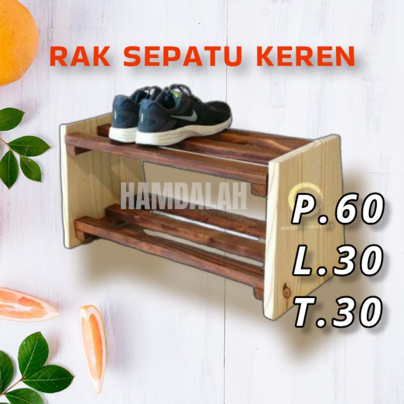rak sepatu / rak sandal / rak sepatu kayu / rak sepatu susun rak sepatu sandal kayu jati belanda min