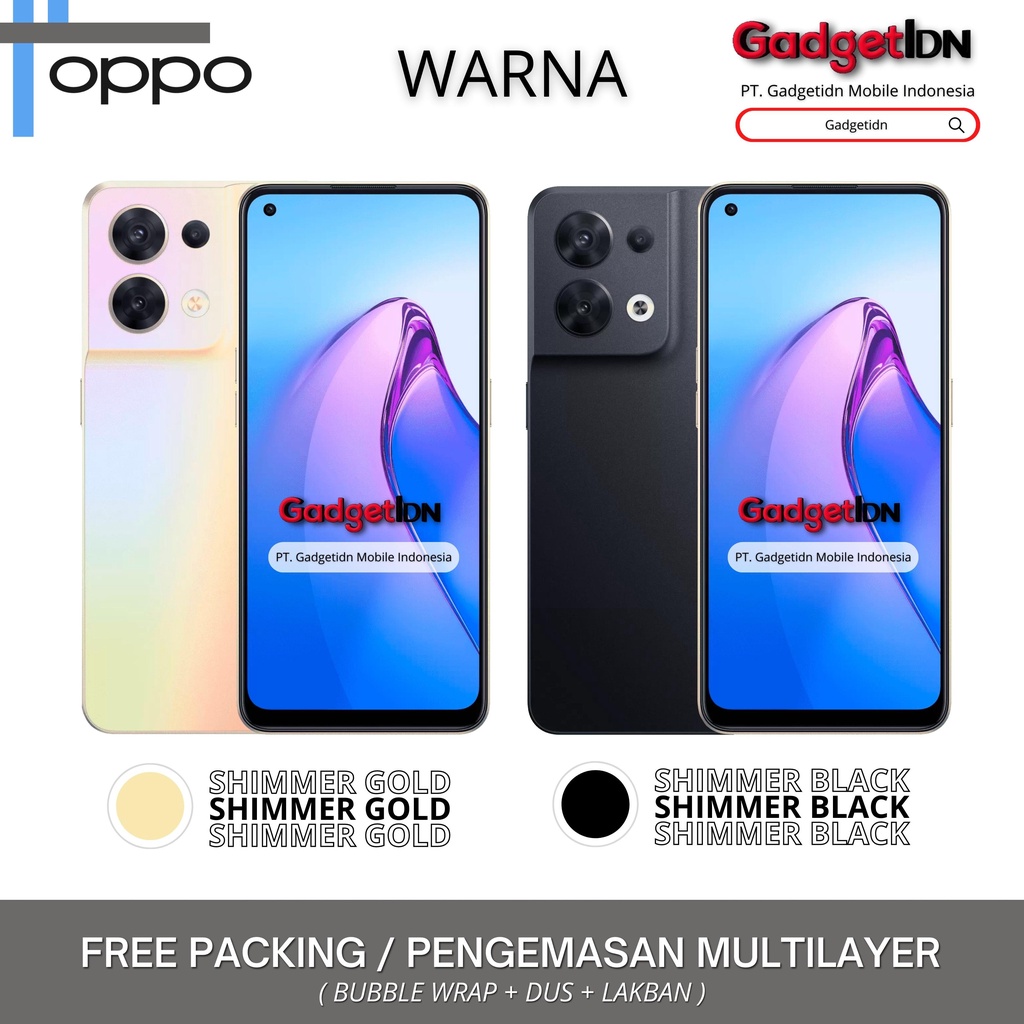 OPPO RENO 8 5G 13/256GB ( 8GB + 5GB EXTENSION RAM ) GARANSI RESMI OPPO