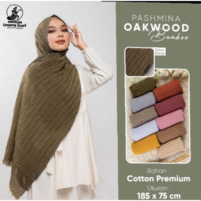 PASHMINA PLISKET PADI / PASHMINA OAKWOOD BAMBU ORY BY UMAMA