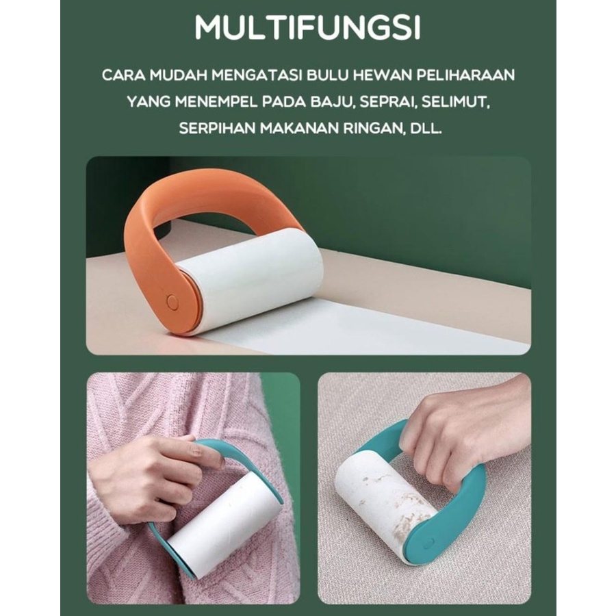 Samono Lint Roller Pembersih Bulu Hewan &amp; Debu Portable Sticky Roller