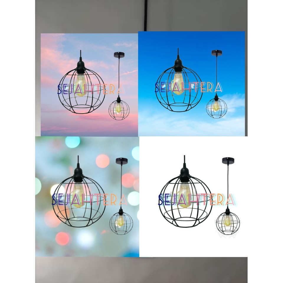 lampu hias  gantung besi bulat moderen desain RMH .