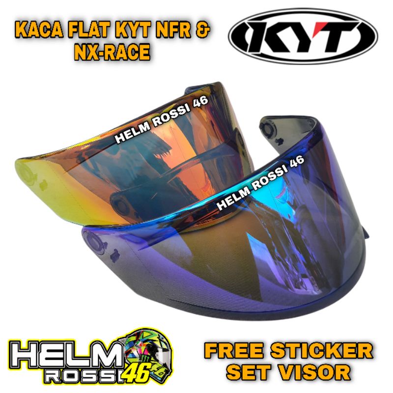 Kaca Visor KYT NFR NX RACE - Iridium Blue Iridium RED Visor Flat