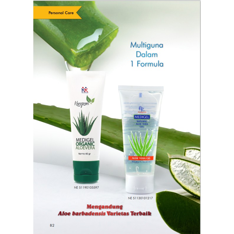 Gel Lidah Buaya Kangzen Medigel Natural Aloe Vera, Organik Jerawat Muka Gagal Luka Bakar KK Indonesi