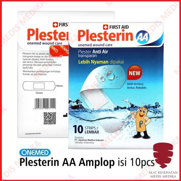 Onemed Plesterin AA Isi 10 Plaster Luka Anti Kedap Air Trasnparan Elastis Plester Trasnparant Tape Bening p3k