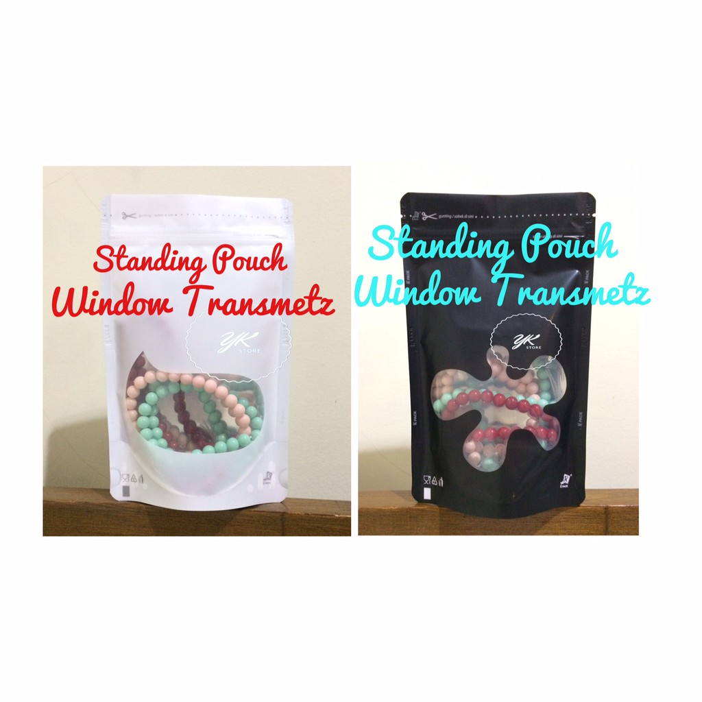 Standing Pouch Jendela 9x15 KOMBINASI WINDOW 150 HITAM  