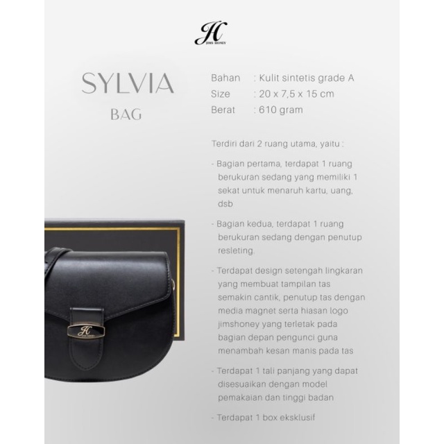 PROMO FREE BOX EXCLUSIVE SLING BAG WANITA JIMS HONEY JH SYLVIA SILVIA BAG TAS SELEMPANG SLING BAG WANITA PEREMPUAN CEWEK