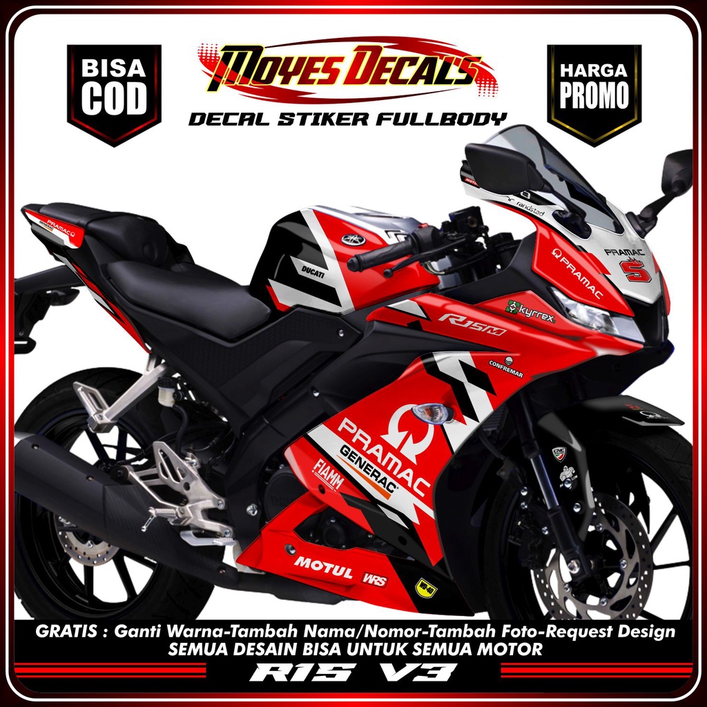 COD Decal R15 V3 Full Body Sticker Decal Yamaha R15 V3, Sticker Decal R15 V3, Sticker R15 , striping