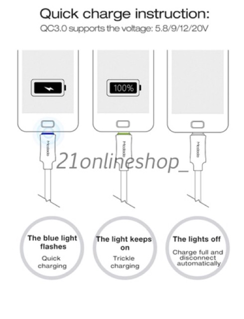 Mcdodo Knight Series Kabel Micro Auto Disconnect Android QC3.0/4.0