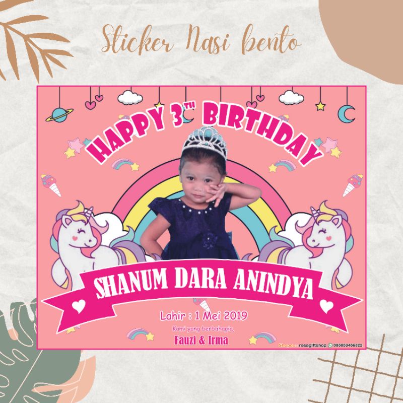 

STICKER NASI BENTO / LABEL STICKER / STICKER ULANG TAHUN