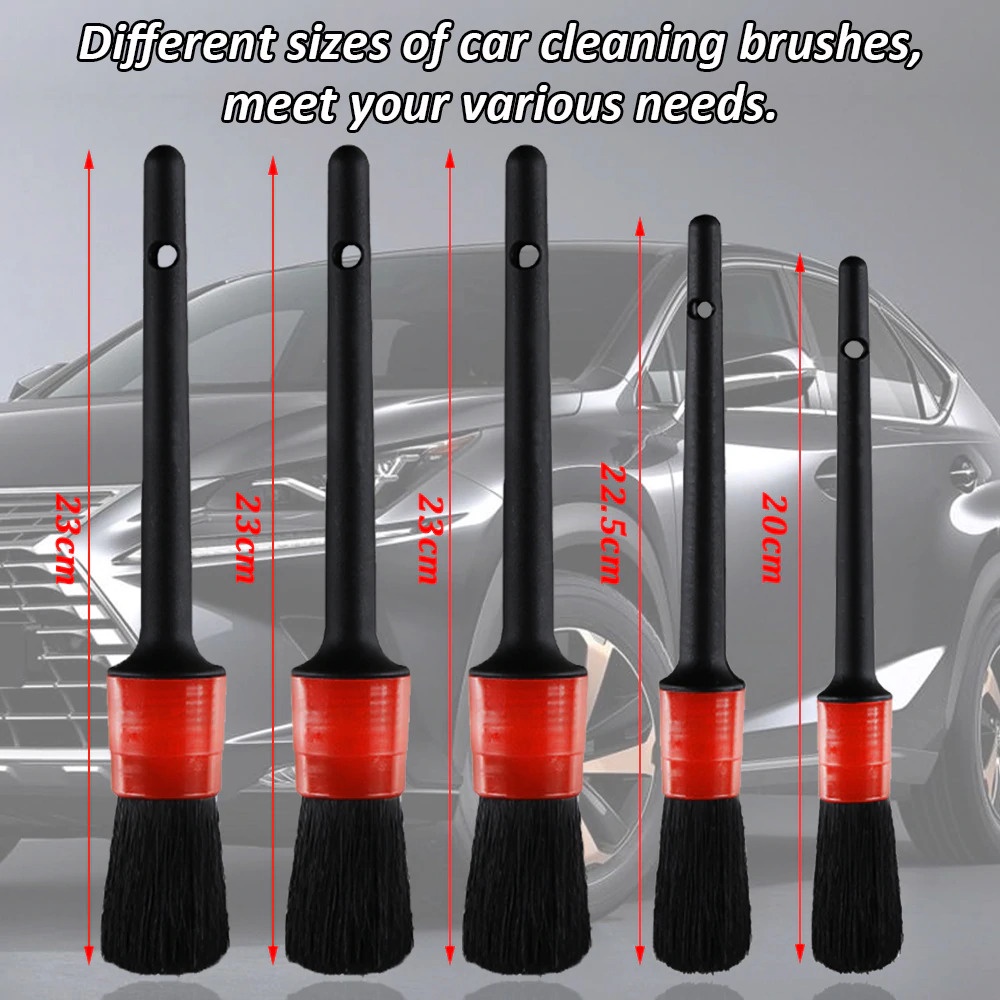 DISKON TERMURAH ! DETAILING BRUSH 5 pcs Kuas Detailing Set 5 Ukuran Detailing Brush Halus Anti Lecet Cleaning Perawatan Kendaraan Interior dan Exterior Mobil