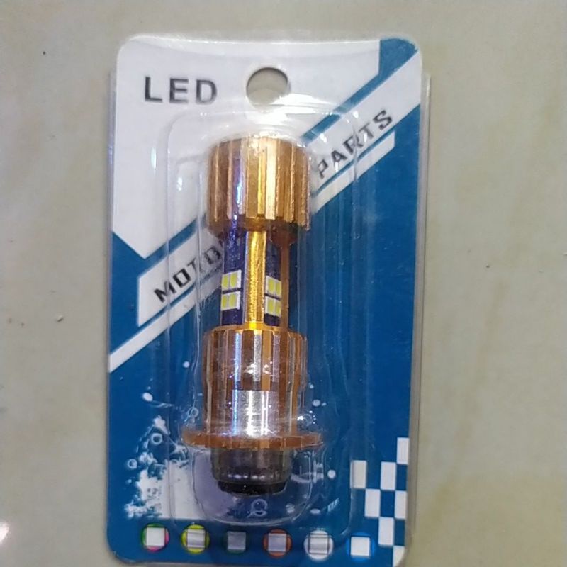 lampu motor AYOTO led original AC/DC bebek/ metic sinar putih-3sisi 12 Mata led
