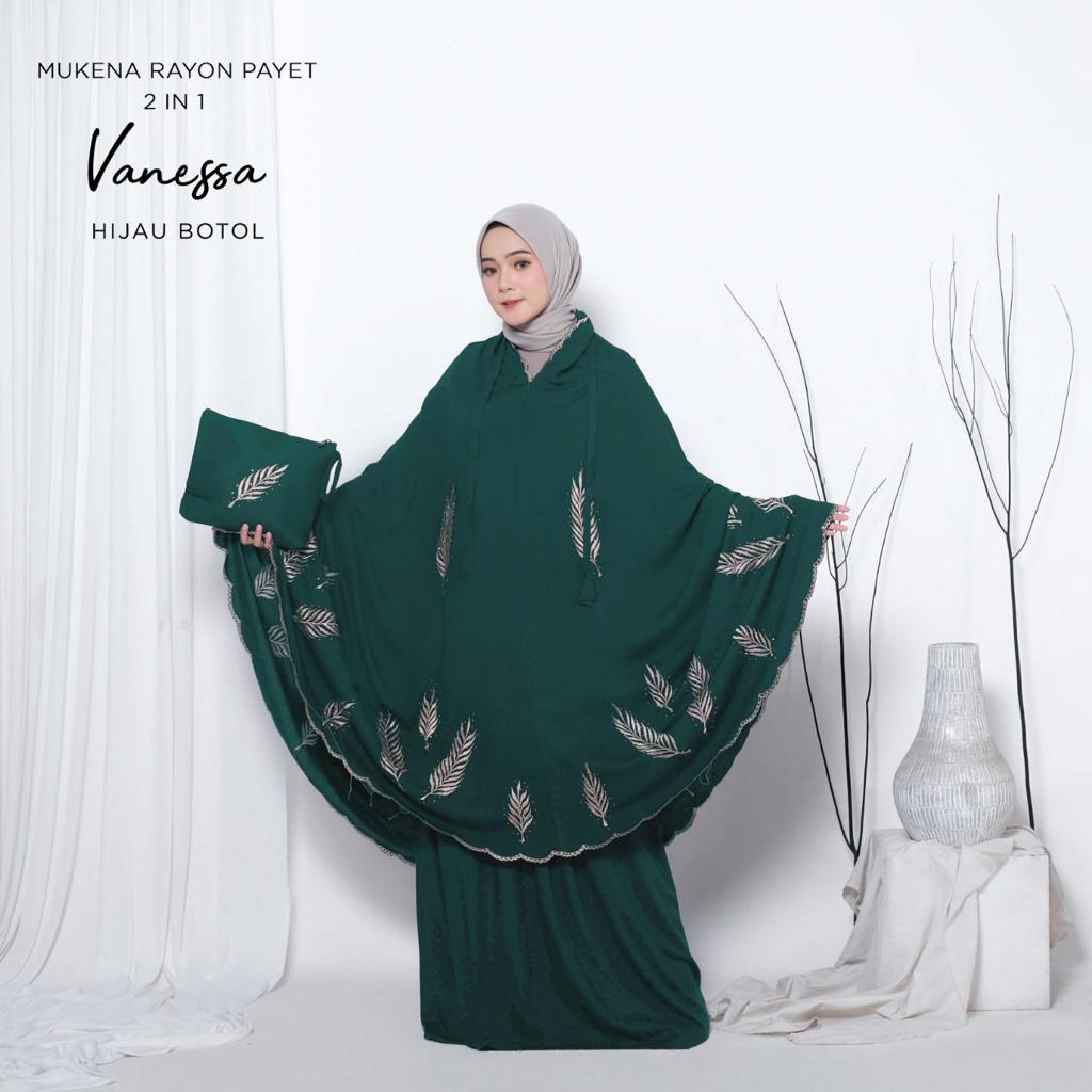 PUSAT MUKENA TASIK - MUKENA RAYON DEWASA PAYET 2 IN 1 VANESSA