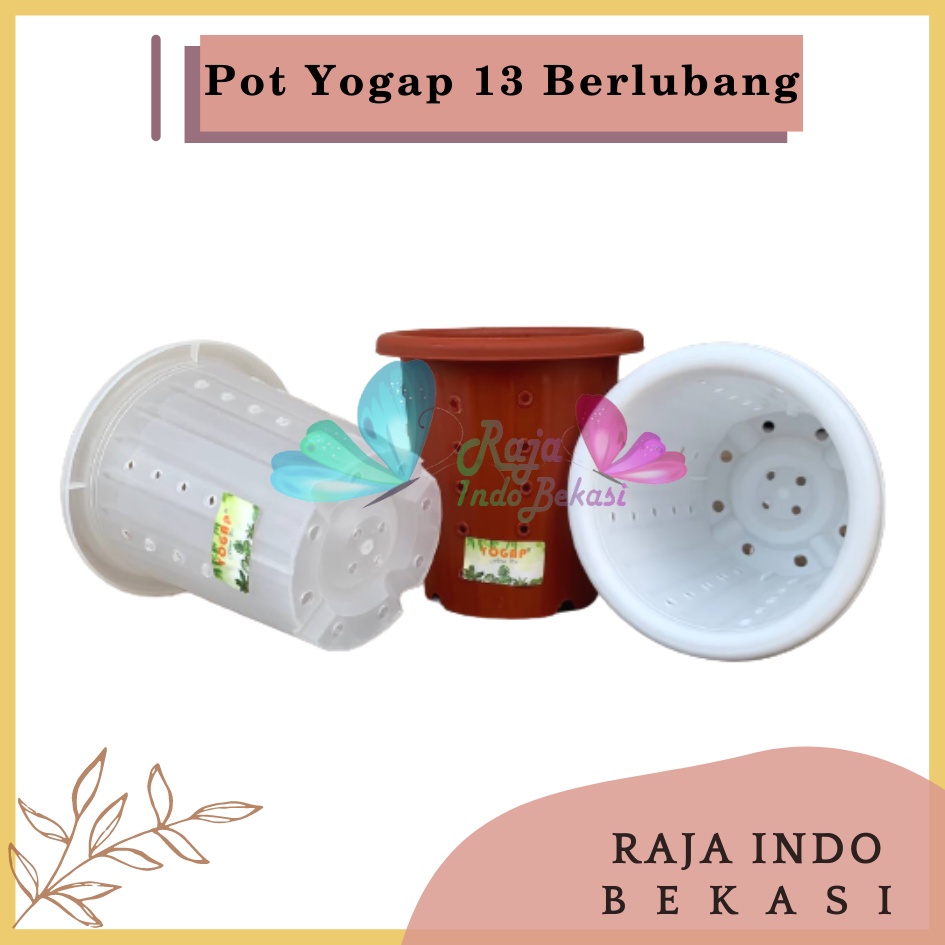 Pot Yogap 13 Putih Bening Transparan Merah Bata Merah Coklat Terracota Terracotta Berlubang