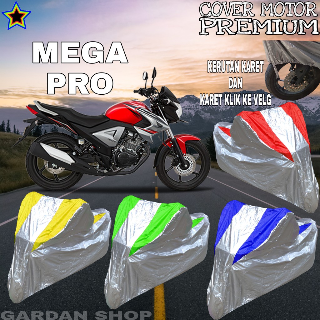 Sarung Motor MEGA PRO Silver KOMBINASI Body Cover Mega Pro PREMIUM