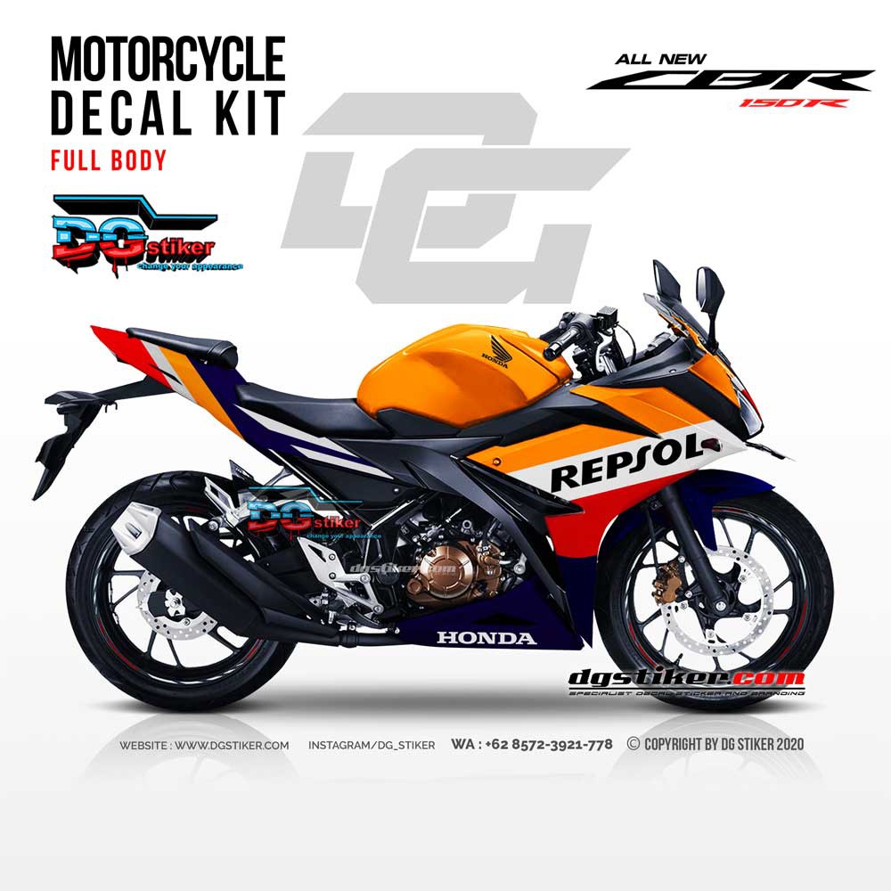 Modif Decal Striping CBR 150R Repsol DG Stiker