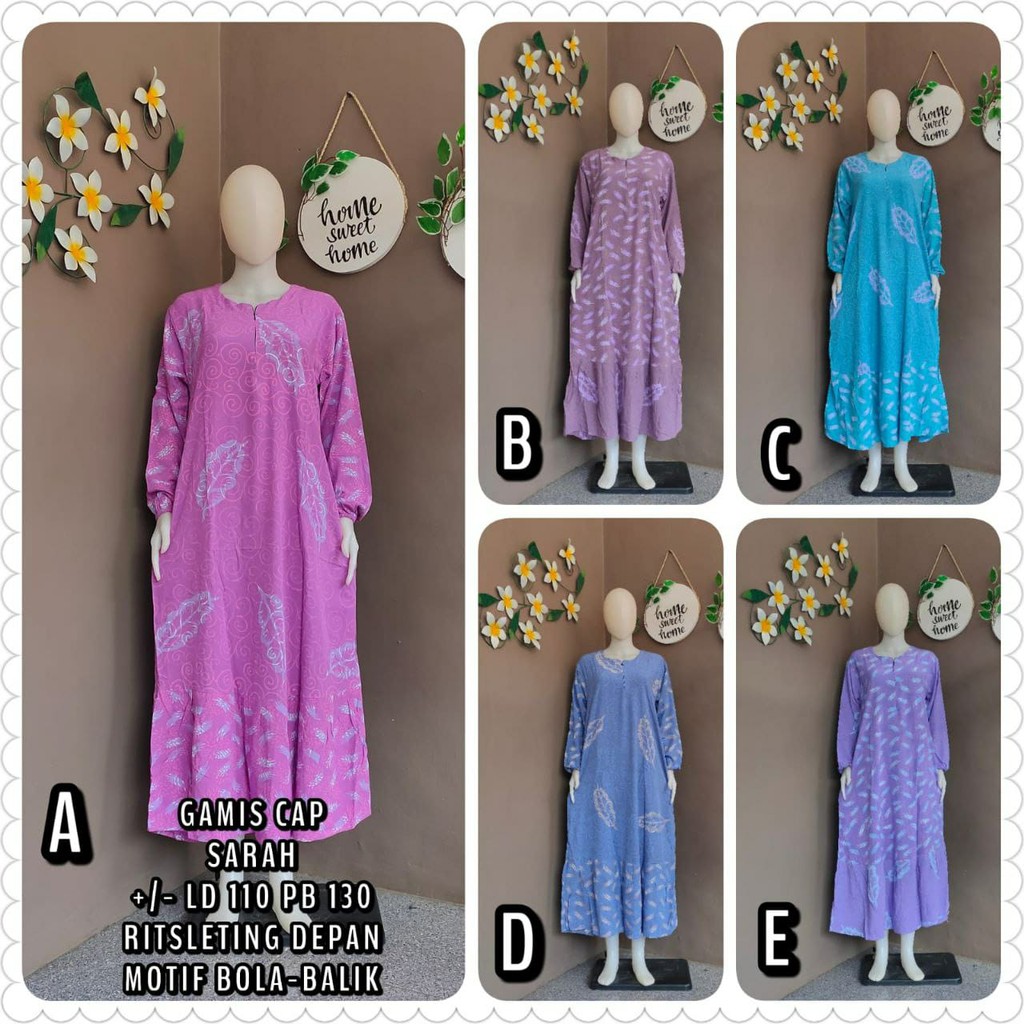 GAMIS LONG DRESS BAHAN KATUN RAYON PREMIUM BATIK CAP PEKALONGAN HOME DRESS BUSUI