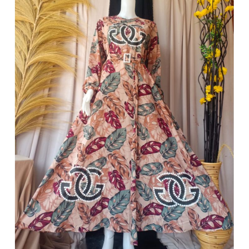 Dress Muslim/Gamis Monalisa Klok GG/Trand Fashion Dress Cantik Terbaru Murah Berkulaitas