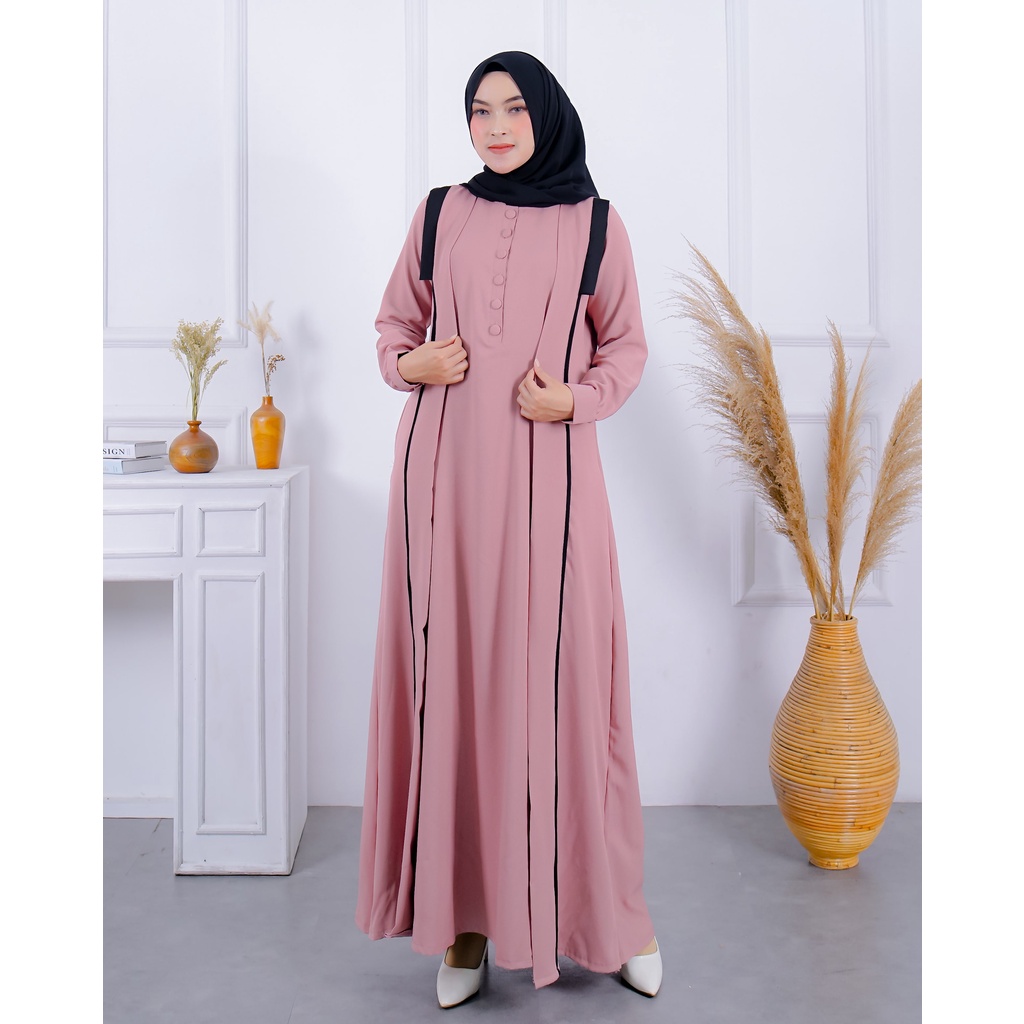 Gamis Dress Zahira Syari Terbaru 2022 Kondangan Premium Wanita Muslim Jumbo Model Terbaru