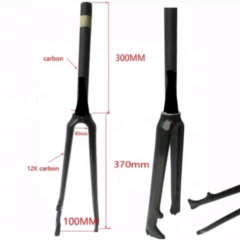 Fork Sepeda Carbon 700c Discbrake Taper Roadbike DiscBrake Road Bike Garpu Depan Disc Brake Tapper taperred Cakram 700 c Rigid Bisa Roadbike Fixie Gravel Gvl Cyclo Cross