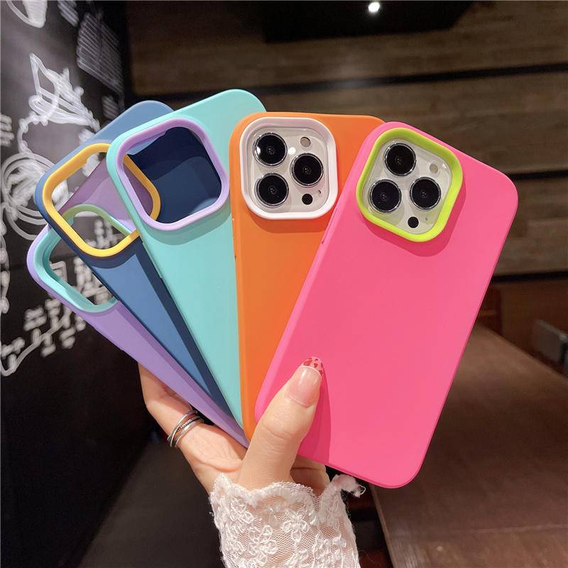 For iPhone 11 12 13 Pro Max 3 in 1 Silicone Phone Case For iPhone11 iPhone12 iPhone13 Soft Shockproof Bumpepr Back Cover