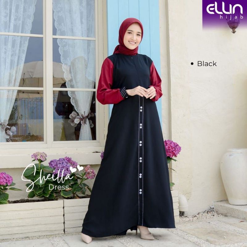 Baju Gamis Wanita Muslim Model Terbaru Dewasa Remaja Kekinian Syari Busui Sheilla by Ellin Hijab