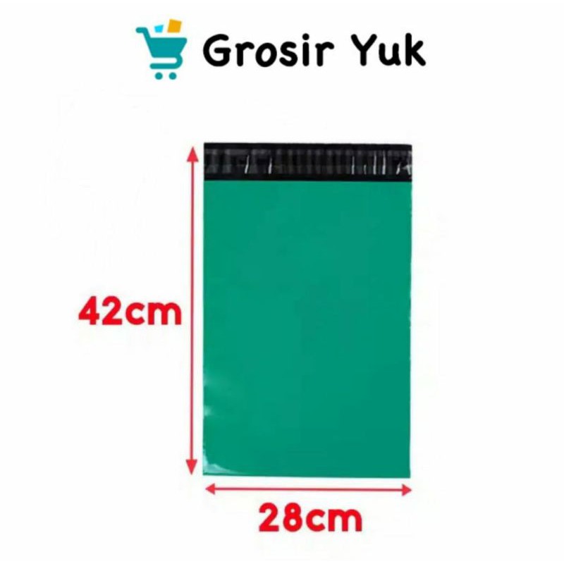 

Polymailer Plastik Packing 28x42 cm Hijau Tua (100pcs)