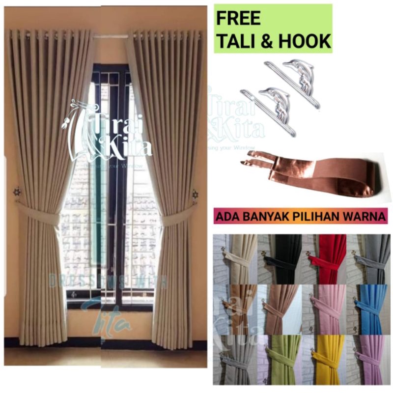 Gorden Blackout Polos 200 x 250 cm Tinggi 2.50 Minimalis gorden pintu gorden jendela tirai jendela