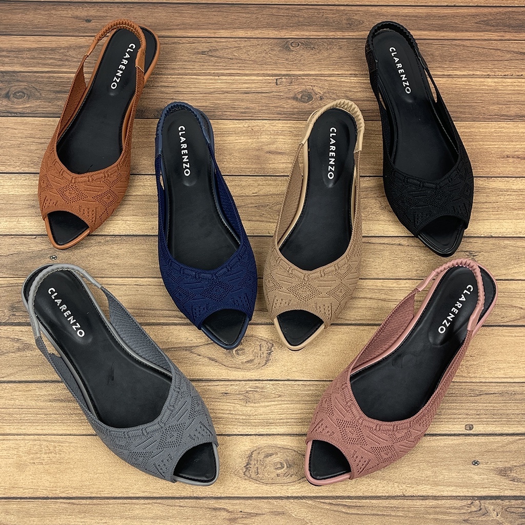 Sandal Wanita Slip On Mules Upper Rajut Import JD02 ~ CLARENZ0