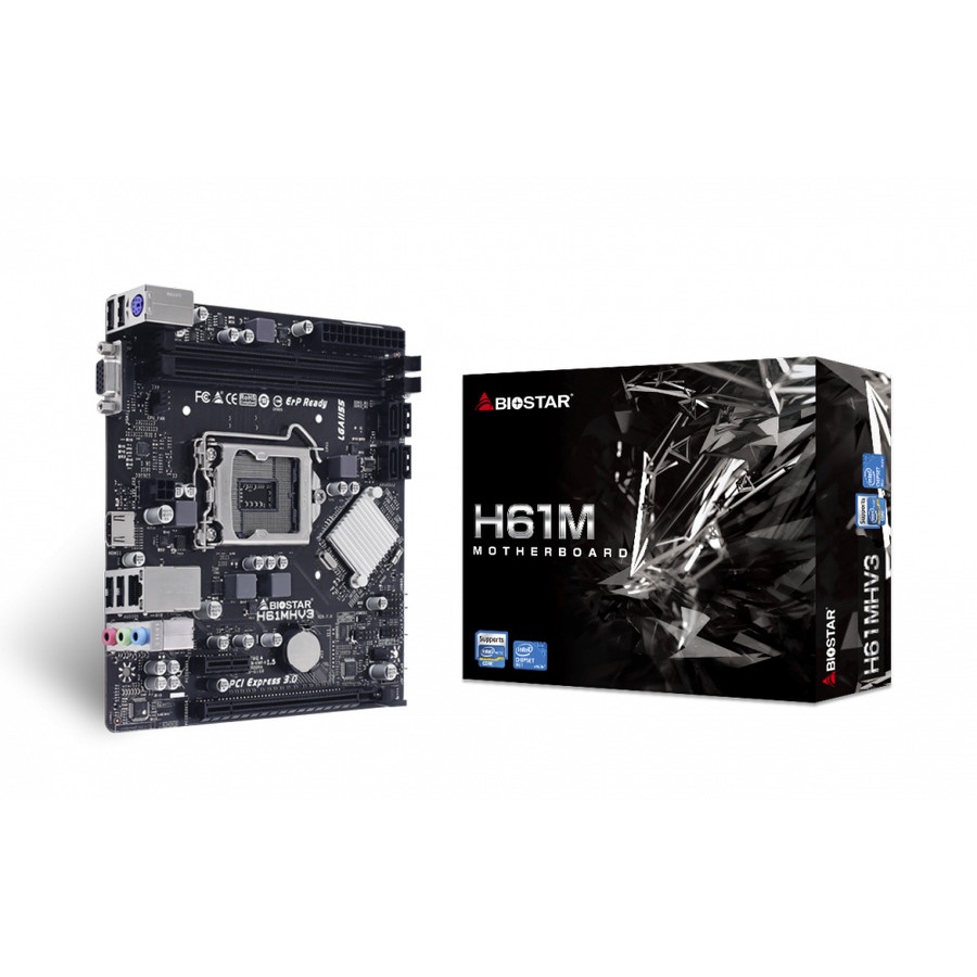 BIOSTAR Motherboard H61MHV3 Intel H61 DDR3 LGA 1155