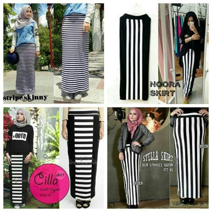 TERBARU Rok Salur strip skirt Stripe Big Noora Stella Kimo TERBATAS